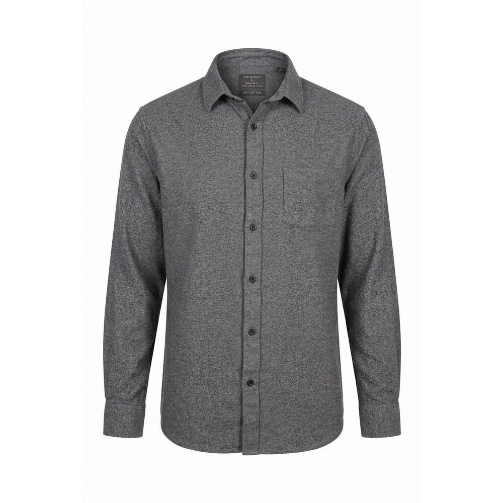 Primark Men’s XL Gray 100% Cotton Button Down Shirt Regular Fit Classic